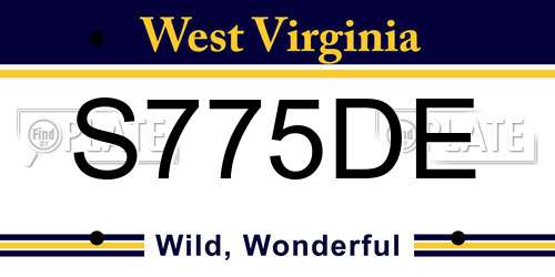 S775DE West Virginia License Plate