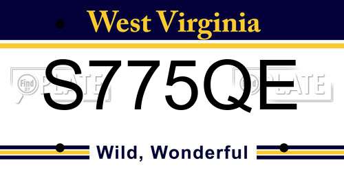 S775QE West Virginia License Plate