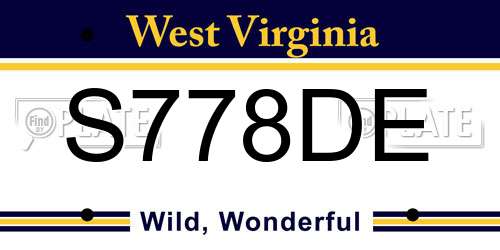 S778DE West Virginia License Plate