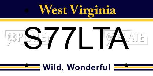 S77LTA West Virginia License Plate