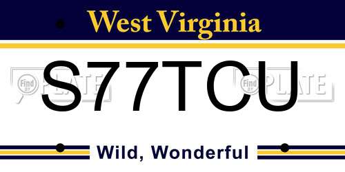 S77TCU West Virginia License Plate