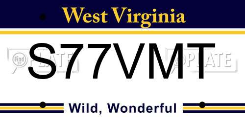 S77VMT West Virginia License Plate