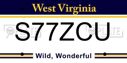 S77ZCU West Virginia License Plate