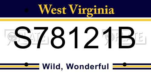 S78121B West Virginia License Plate