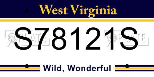 S78121S West Virginia License Plate
