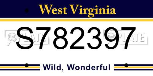 S782397 West Virginia License Plate
