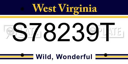 S78239T West Virginia License Plate