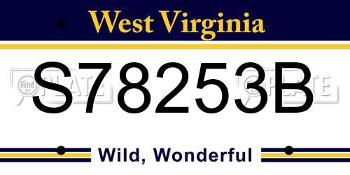 S78253B West Virginia License Plate