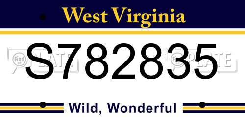 S782835 West Virginia License Plate