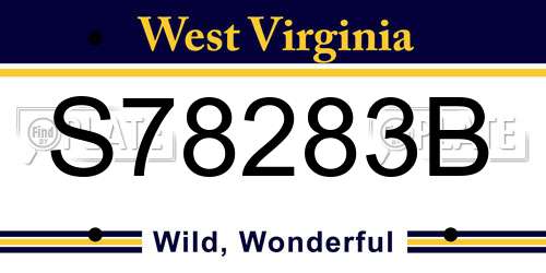 S78283B West Virginia License Plate