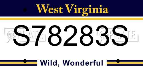 S78283S West Virginia License Plate