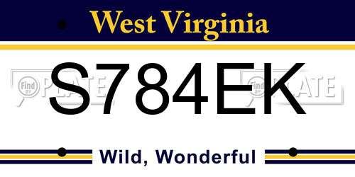 S784EK West Virginia License Plate