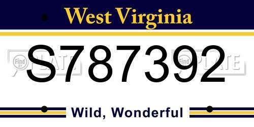 S787392 West Virginia License Plate