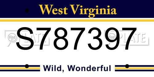 S787397 West Virginia License Plate