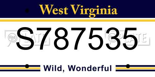 S787535 West Virginia License Plate