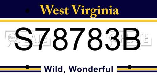 S78783B West Virginia License Plate