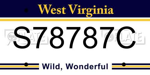 S78787C West Virginia License Plate