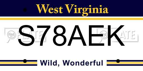 S78AEK West Virginia License Plate