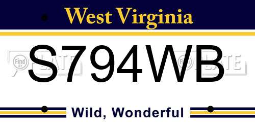 S794WB West Virginia License Plate