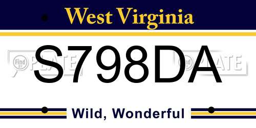 S798DA West Virginia License Plate