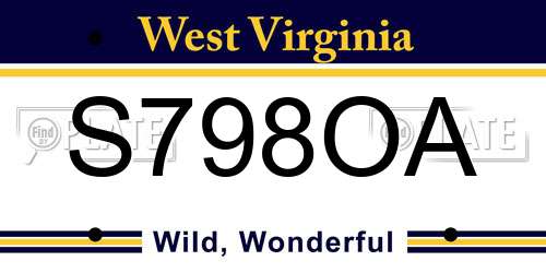 S798OA West Virginia License Plate