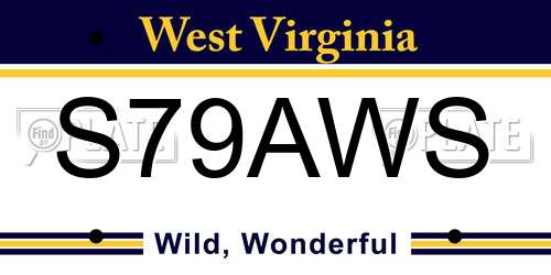 S79AWS West Virginia License Plate