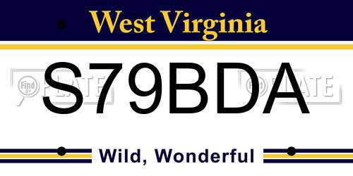 S79BDA West Virginia License Plate