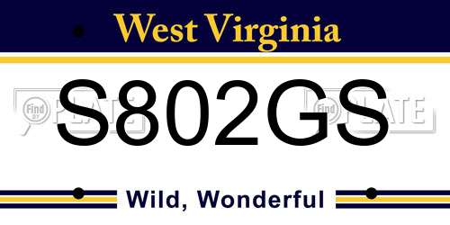 S802GS West Virginia License Plate