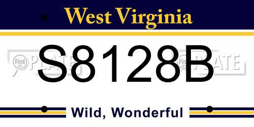 S8128B West Virginia License Plate