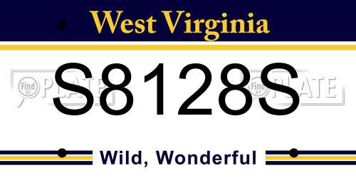 S8128S West Virginia License Plate