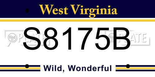 S8175B West Virginia License Plate