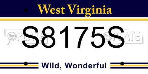 S8175S West Virginia License Plate