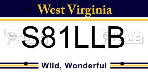 S81LLB West Virginia License Plate