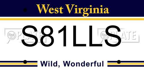 S81LLS West Virginia License Plate