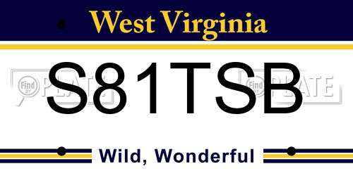 S81TSB West Virginia License Plate