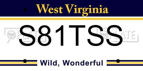 S81TSS West Virginia License Plate