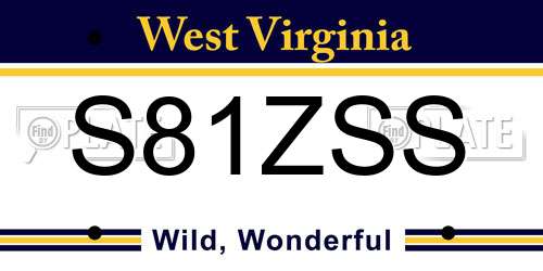S81ZSS West Virginia License Plate