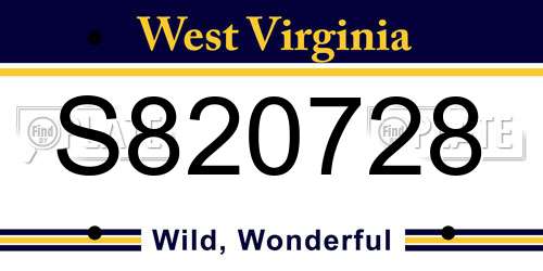 S820728 West Virginia License Plate