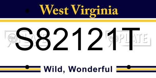 S82121T West Virginia License Plate