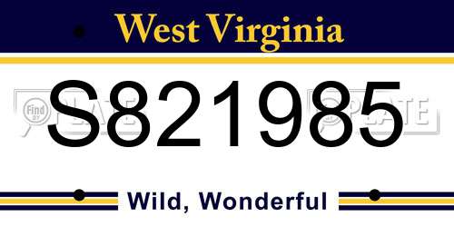 S821985 West Virginia License Plate