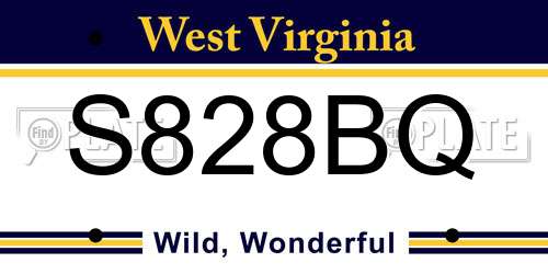 S828BQ West Virginia License Plate