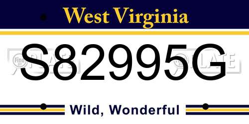 S82995G West Virginia License Plate