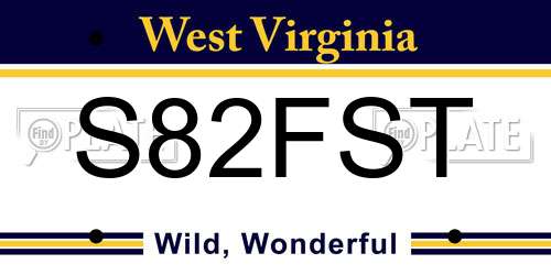 S82FST West Virginia License Plate