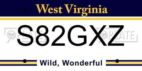 S82GXZ West Virginia License Plate