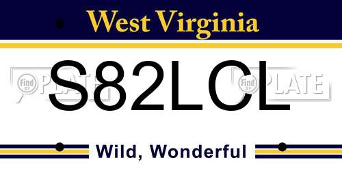 S82LCL West Virginia License Plate