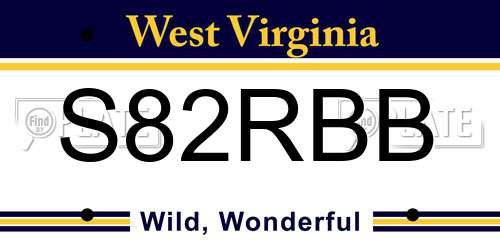 S82RBB West Virginia License Plate