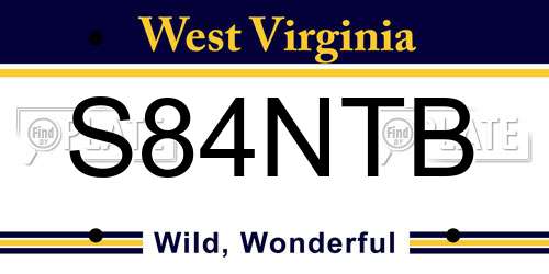 S84NTB West Virginia License Plate
