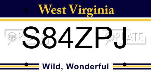 S84ZPJ West Virginia License Plate