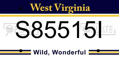 S85515I West Virginia License Plate