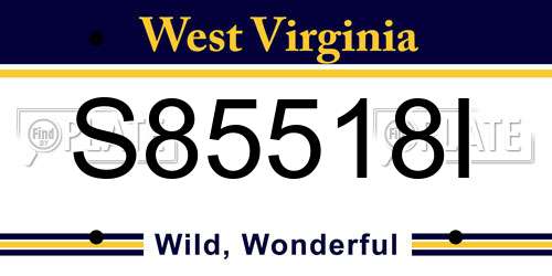 S85518I West Virginia License Plate